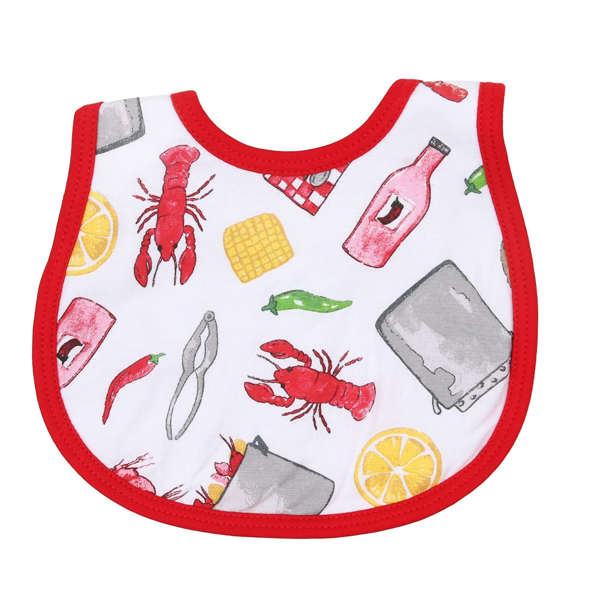 Crawfish Boil Red Print Bib - Magnolia BabyBib