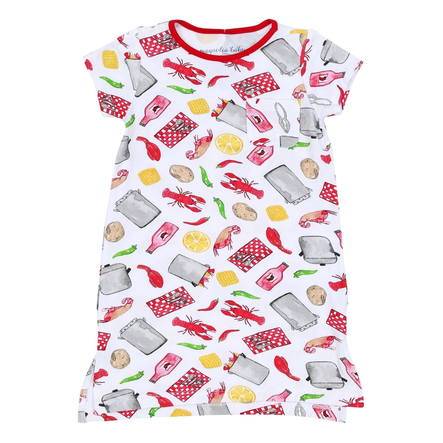 Crawfish Boil Toddler Short Sleeve Nightdress - Magnolia BabyNightdress