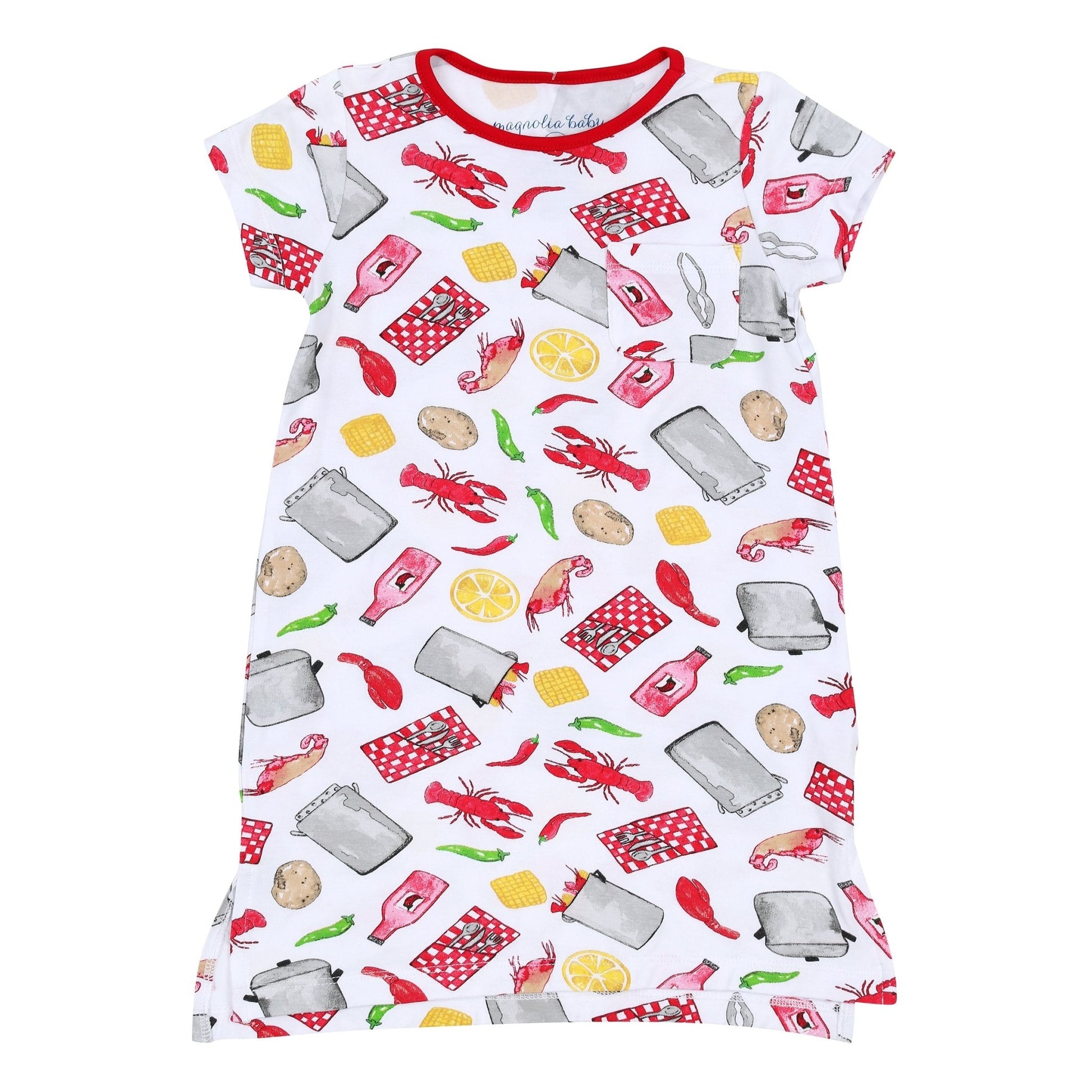 Crawfish Boil Toddler Short Sleeve Nightdress - Magnolia BabyNightdress