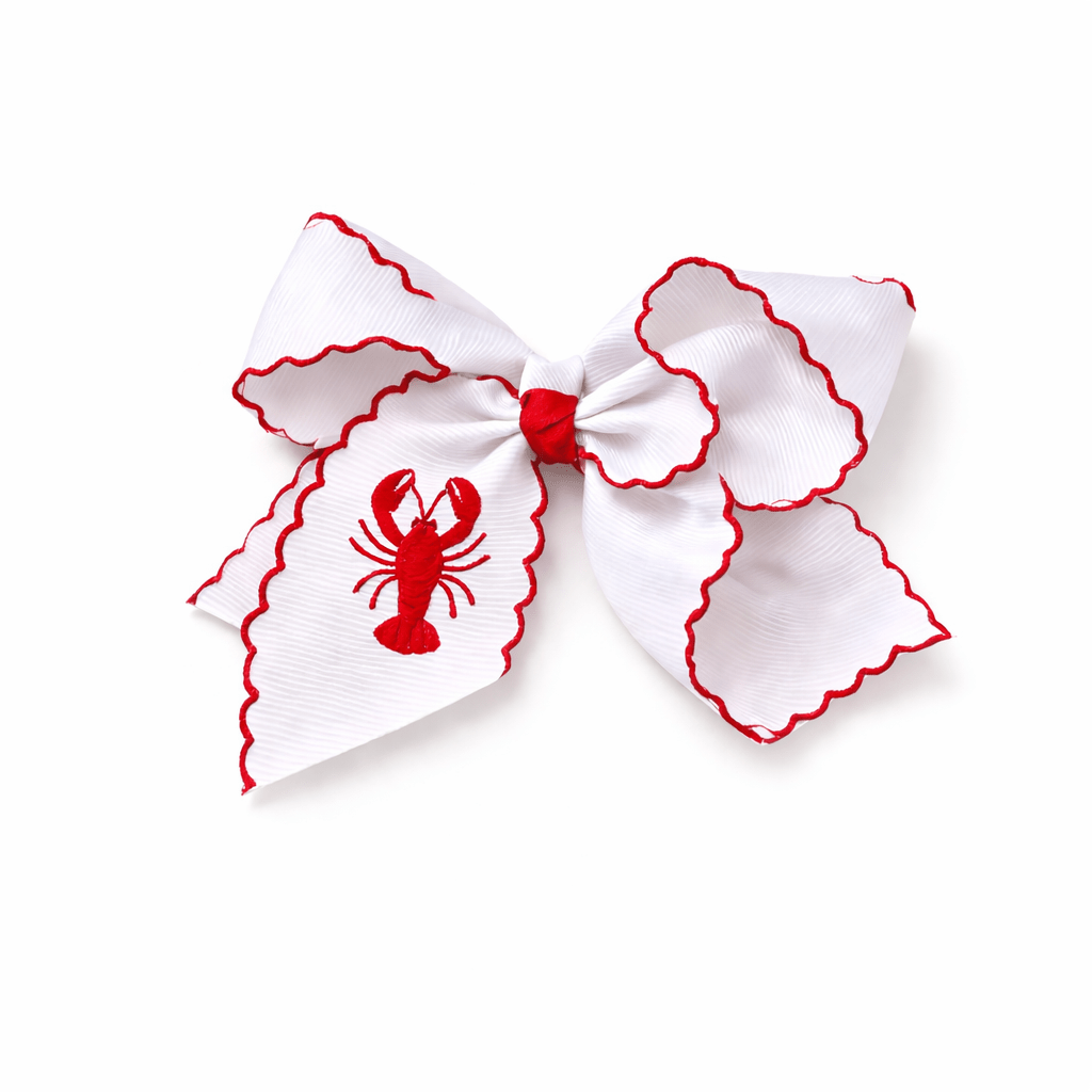 Crawfish Embroidered Hair Bow - Magnolia BabyBow