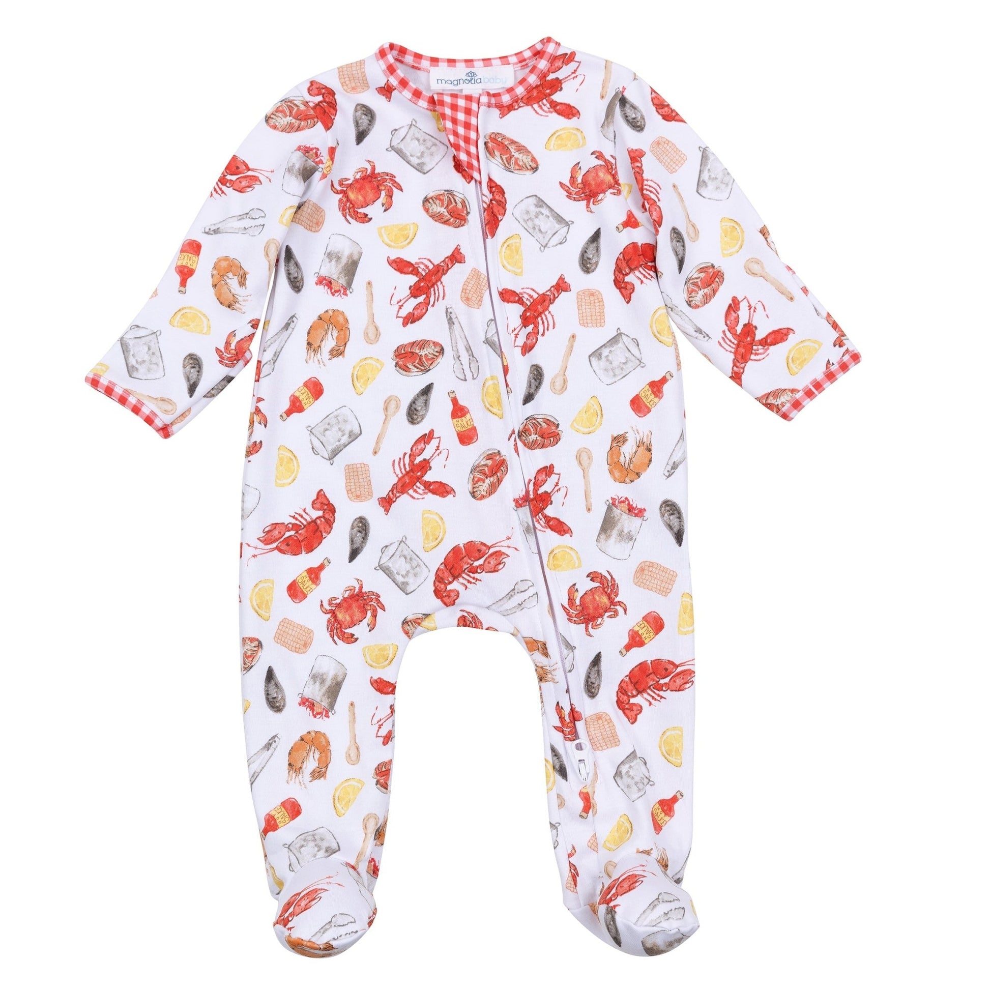 Crawfish Season Zip Footie - Magnolia BabyFootie