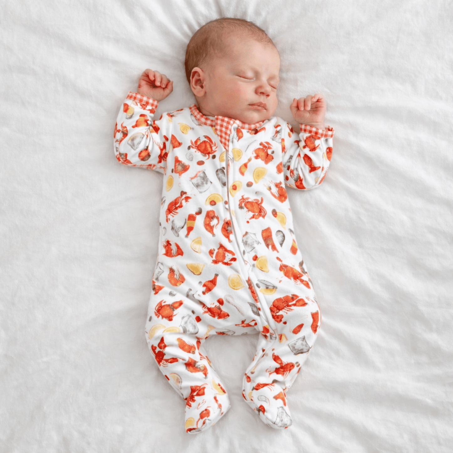 Crawfish Season Zip Footie - Magnolia BabyFootie