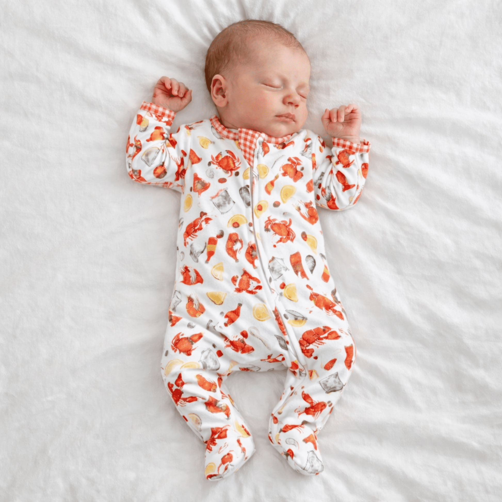 Crawfish Season Zip Footie - Magnolia BabyFootie