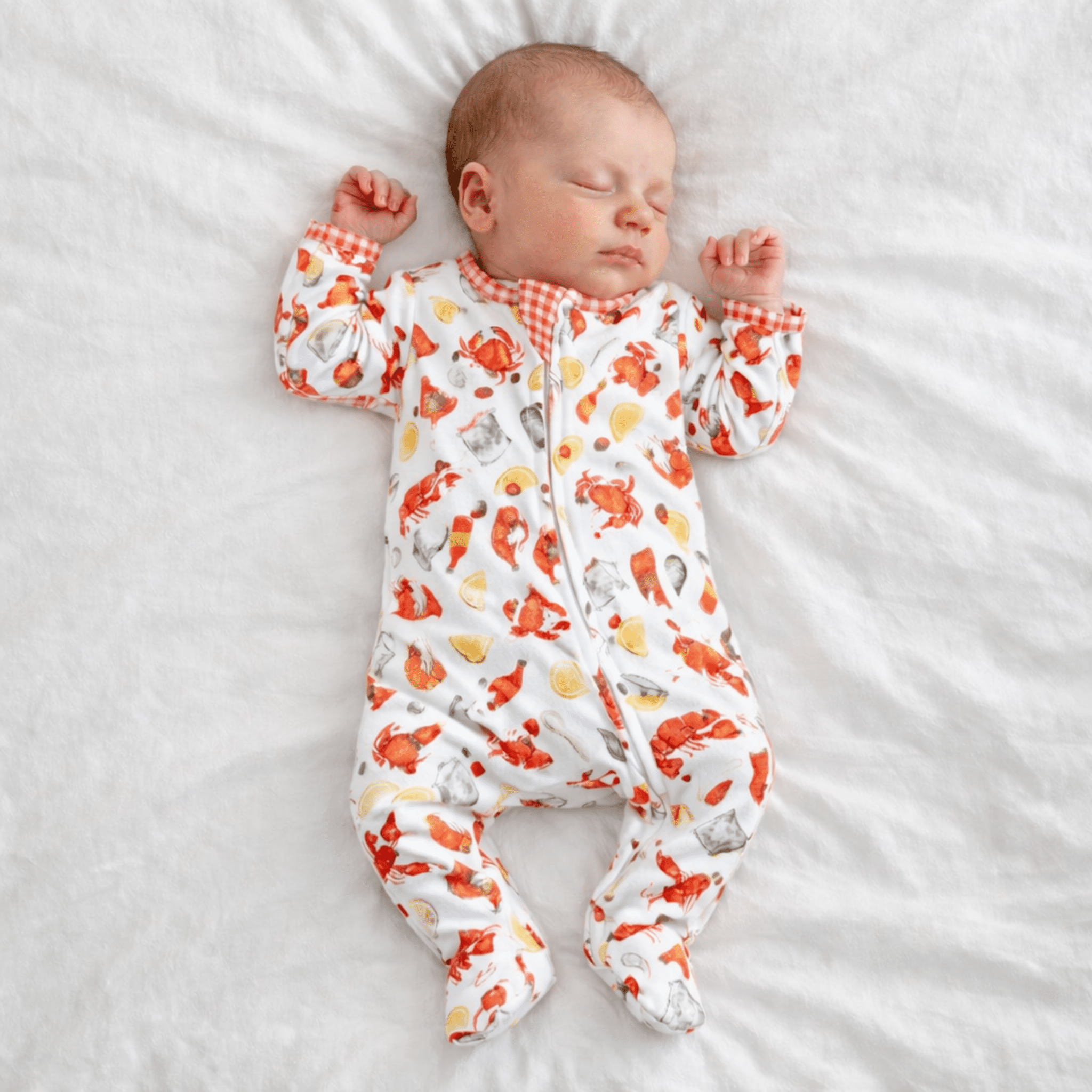 Crawfish Season Zip Footie - Magnolia BabyFootie