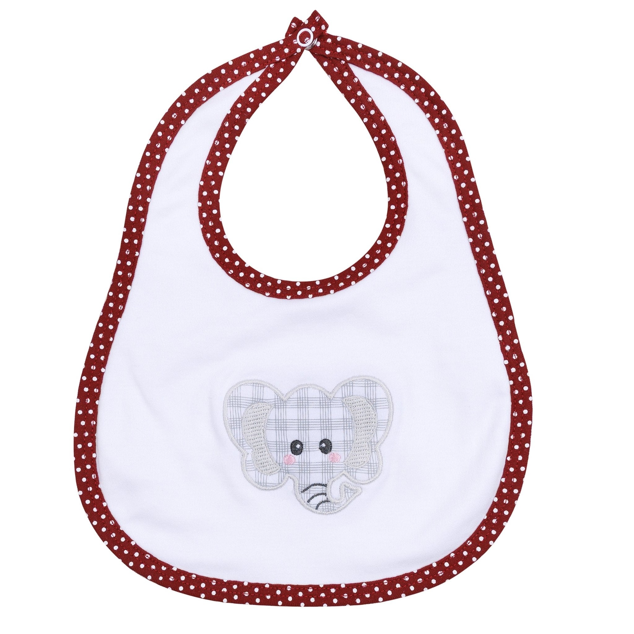 Crimson Cutie Applique Bib - Crimson Boy - Magnolia BabyBib