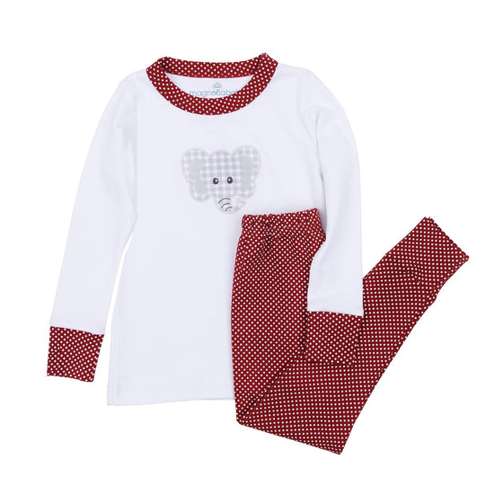 Crimson Cutie Applique Long Pajamas - Crimson Boy - Magnolia BabyLong Pajamas