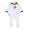 Crimson Cutie Applique Ruffle Lap Footie - Crimson Girl - Magnolia BabyFootie