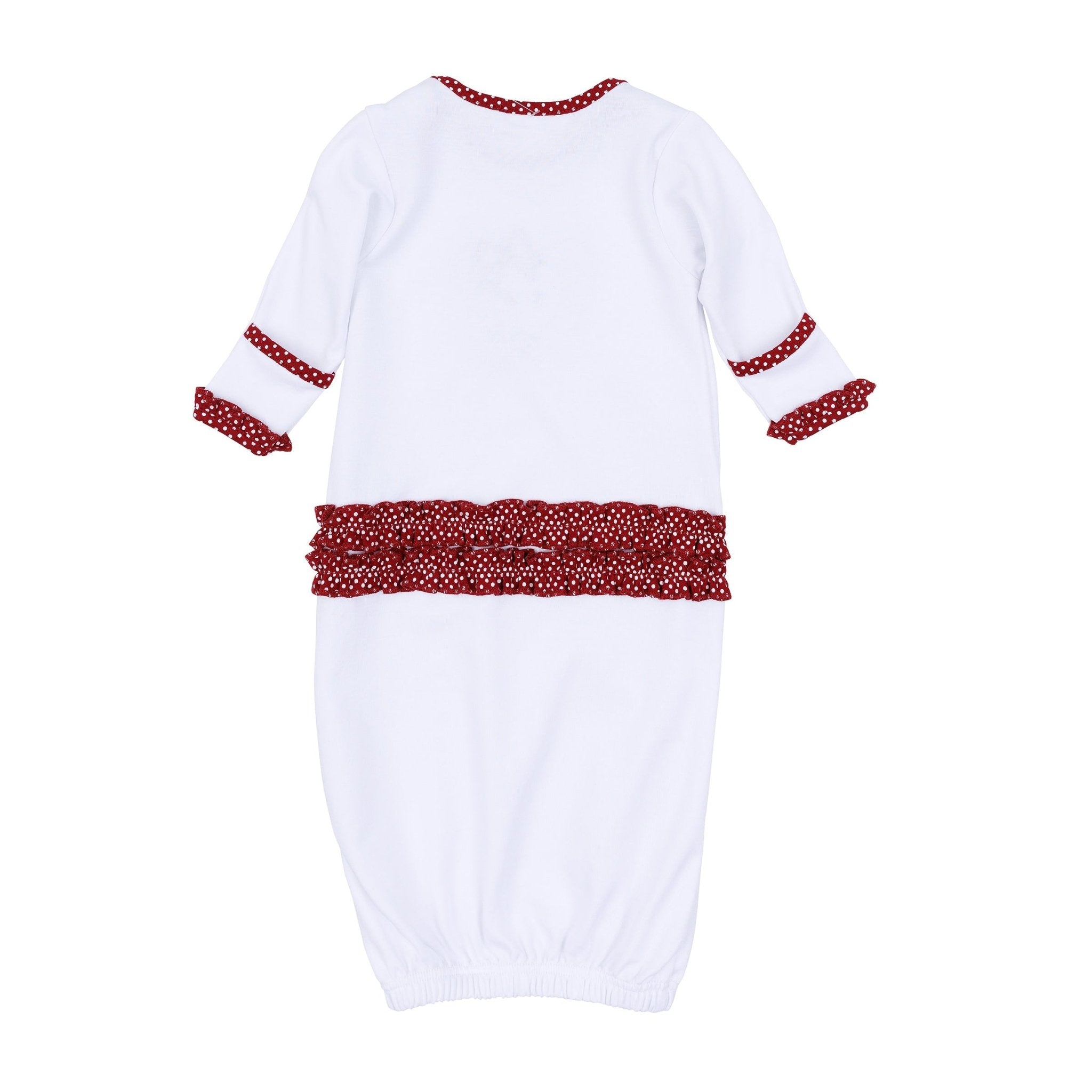 Crimson Cutie Applique Ruffle Lap Gown - Crimson Girl - Magnolia BabyGown