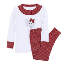  Crimson Cutie Applique Ruffle Long Pajamas - Crimson Girl - Magnolia BabyLong Pajamas