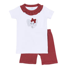 Crimson Cutie Applique Ruffle Short Pajamas - Crimson Girl - Magnolia BabyShort Pajamas