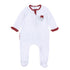 Crimson Cutie Applique Ruffle Zip Footie - Crimson Girl - Magnolia BabyFootie