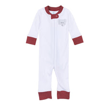  Crimson Cutie Applique Zip Pajamas - Crimson Boy - Magnolia BabyZipper Pajamas