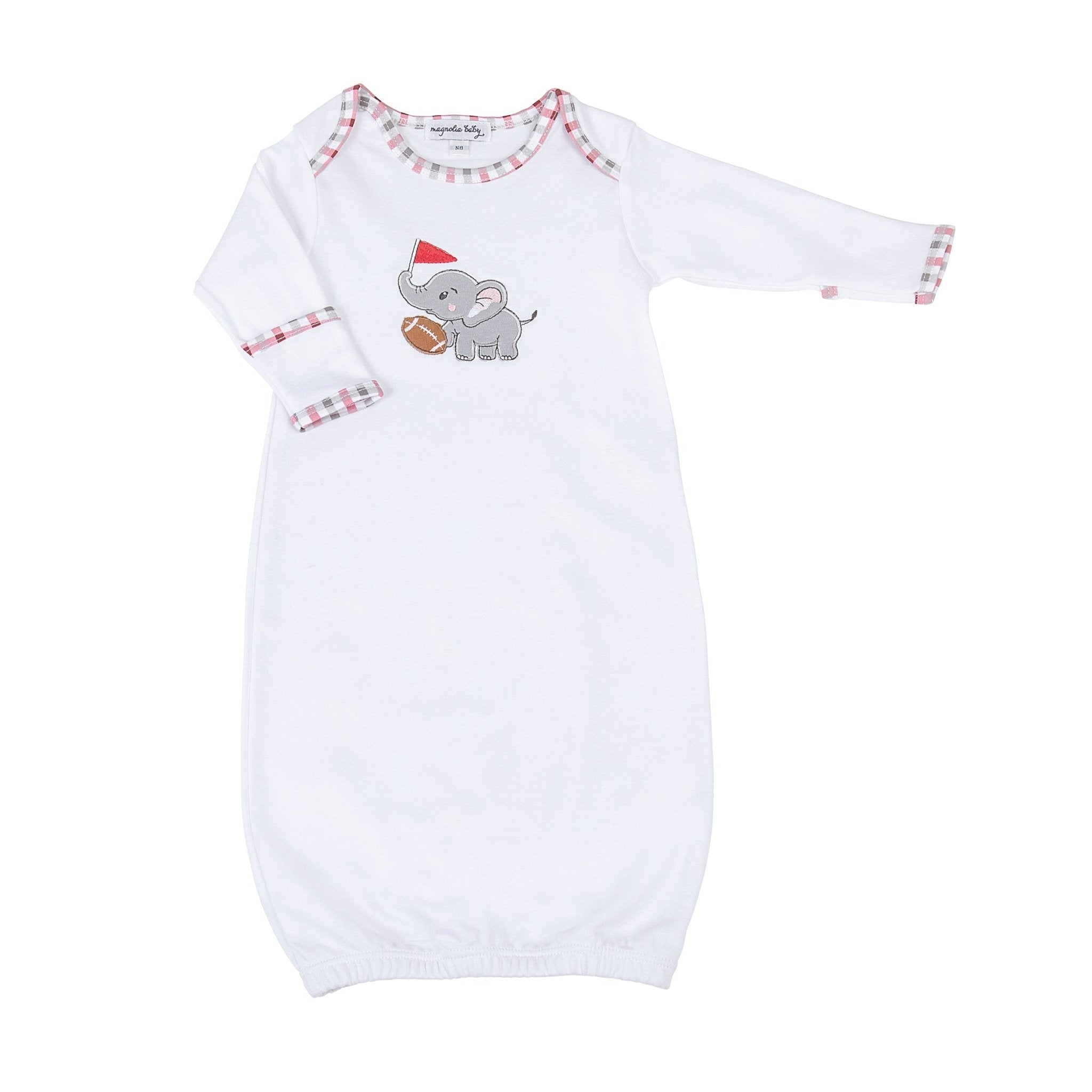 Crimson Tide Applique Lap Gown - Magnolia BabyGown
