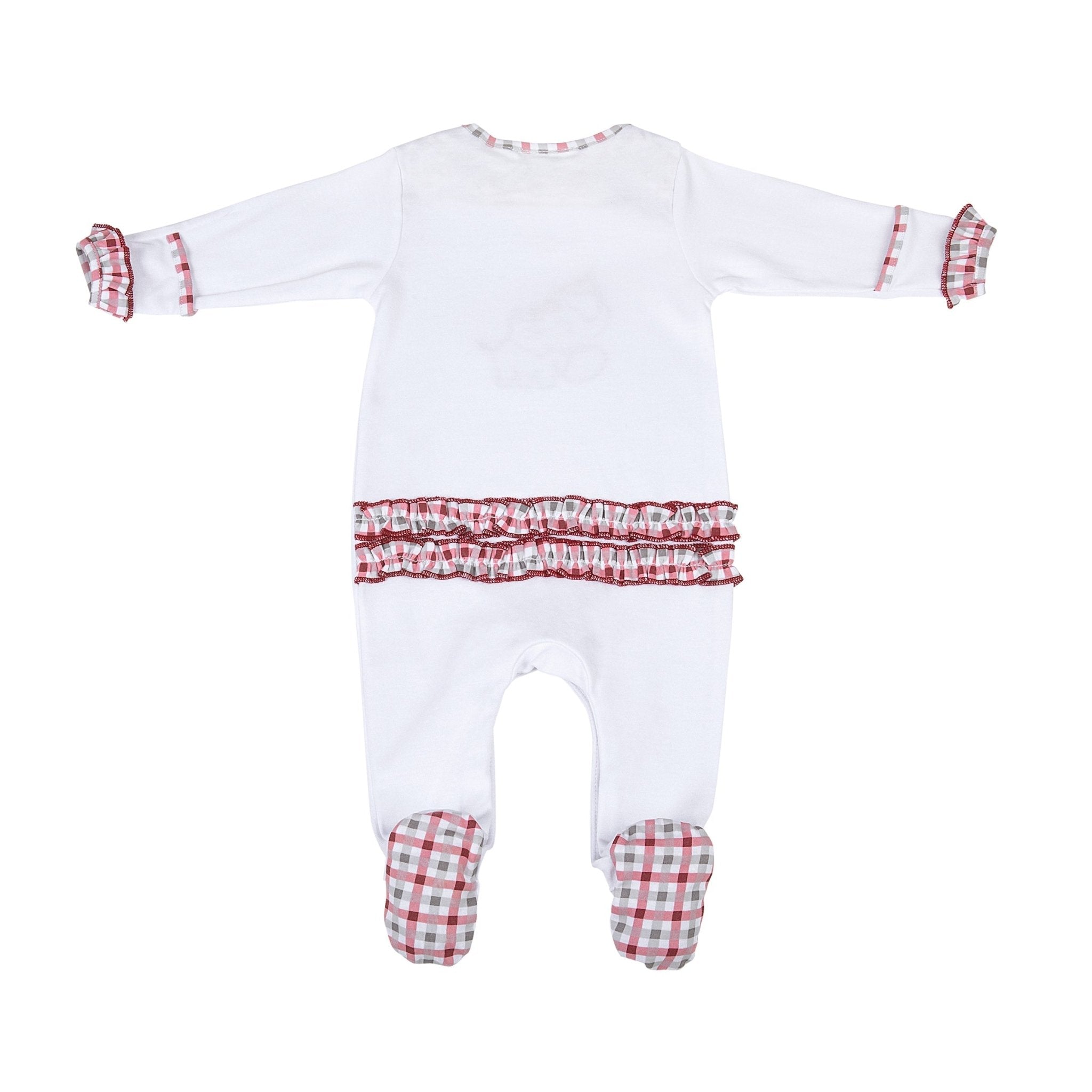 Crimson Tide Applique Ruffle Lap Footie - Magnolia BabyFootie