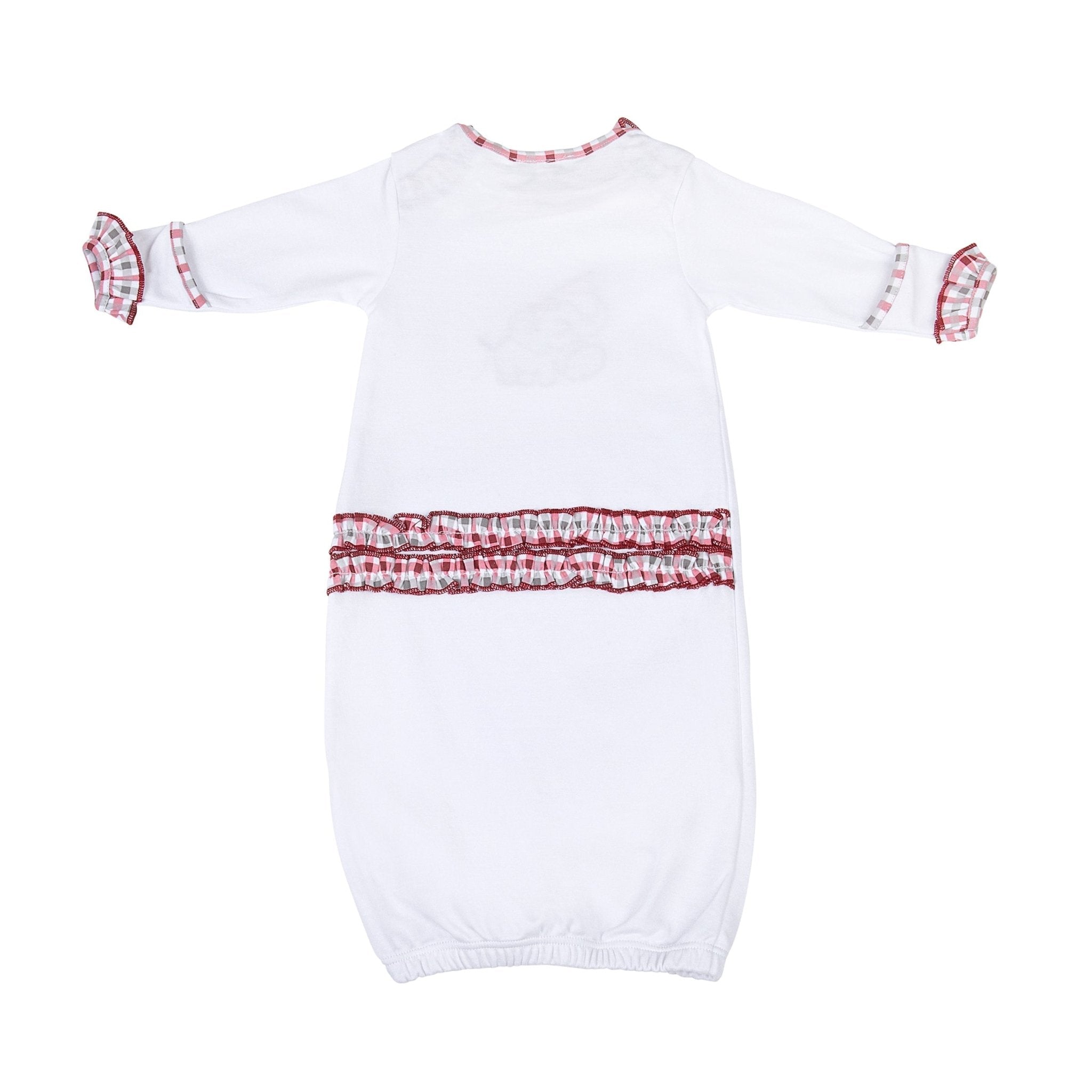 Crimson Tide Applique Ruffle Lap Gown - Magnolia BabyGown