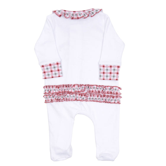 Crimson Tide Applique Ruffle Zip Footie - Magnolia BabyFootie