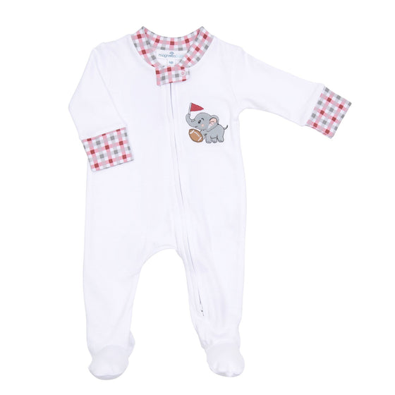 Crimson Tide Applique Zip Footie - Magnolia BabyFootie