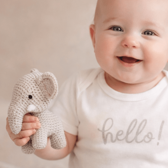 Crocheted Elephant Rattle - Magnolia BabyRattle