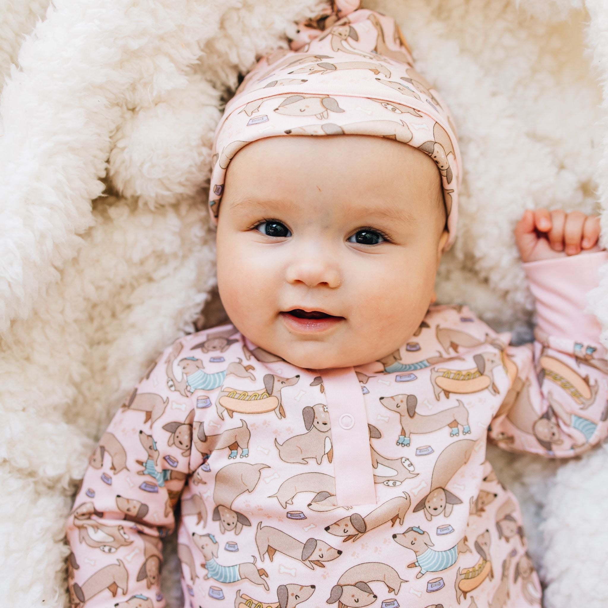 Dachshund Playsuit - Dusty Rose by Luna and Arlo - Magnolia BabyPlaysuit