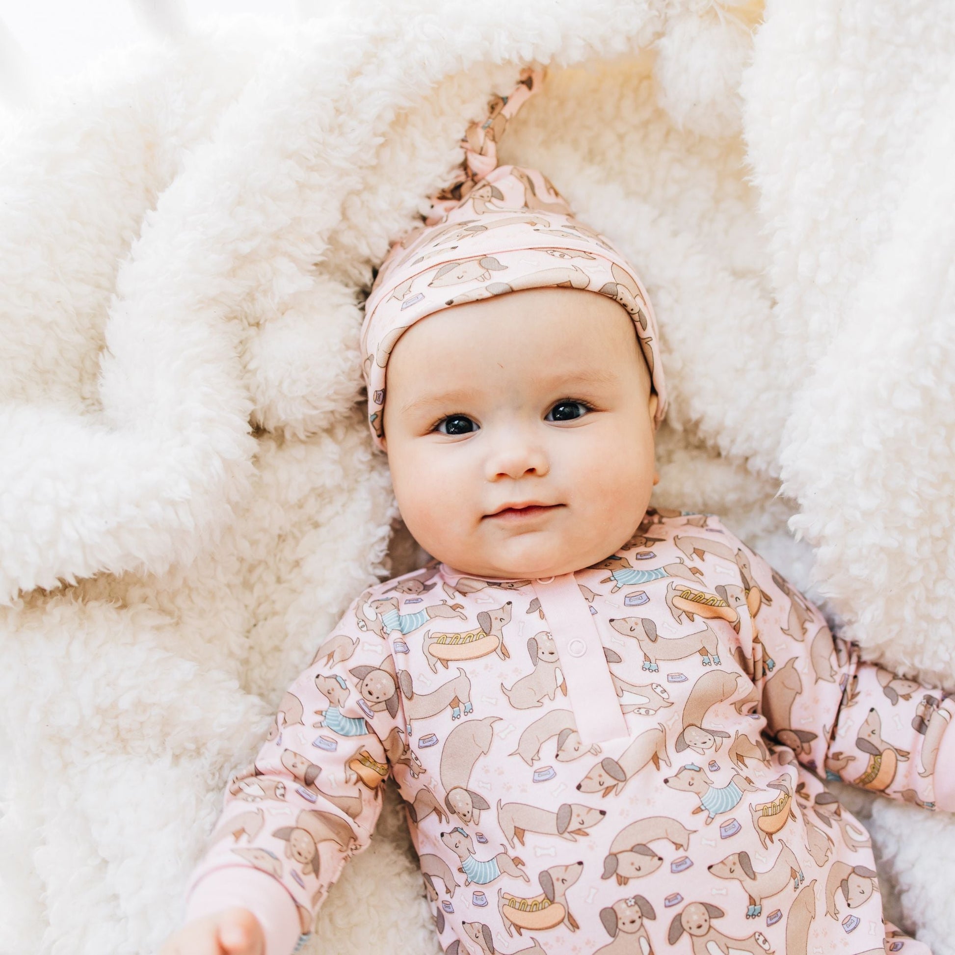Dachshund Playsuit - Dusty Rose by Luna and Arlo - Magnolia BabyPlaysuit