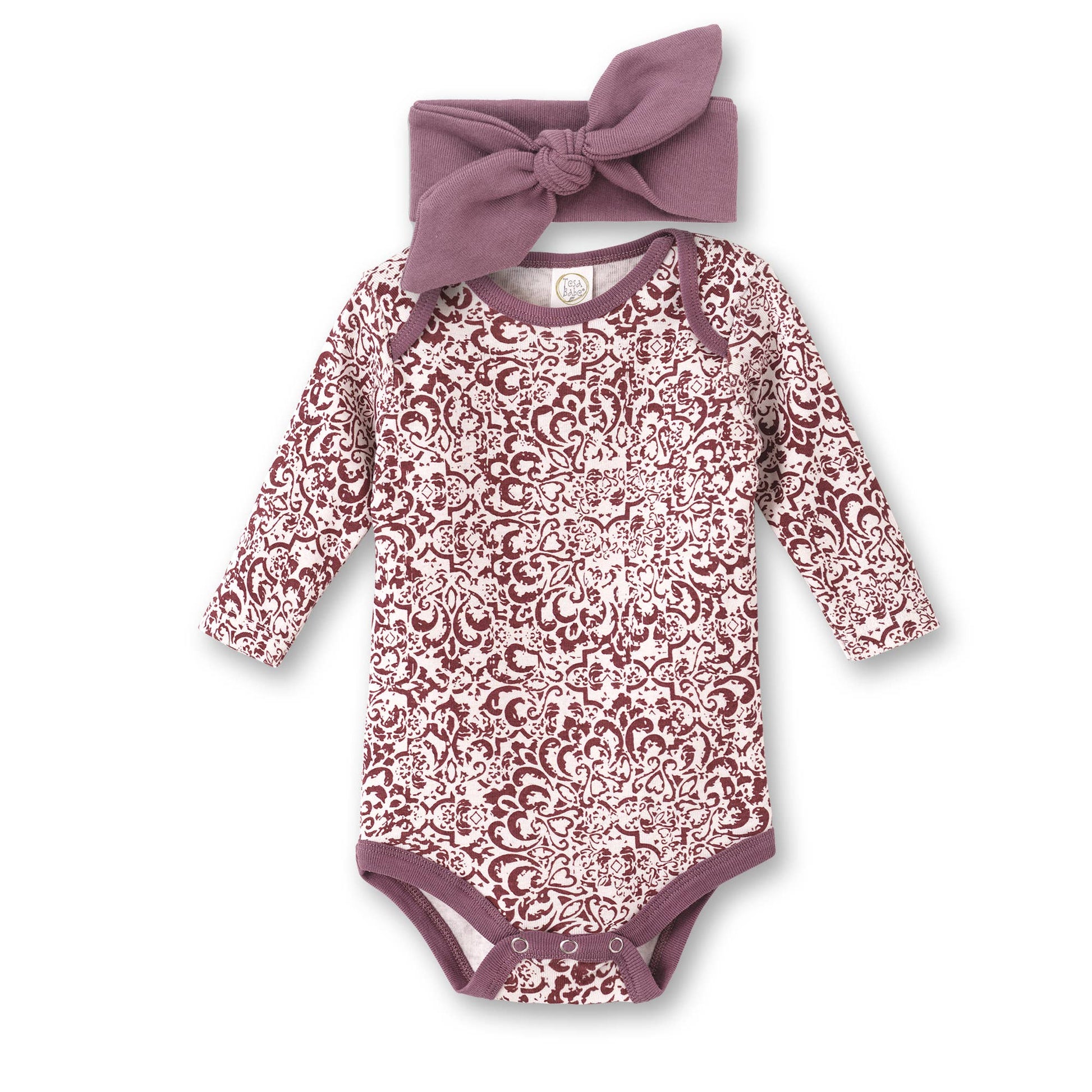 Damask Bodysuit + Headband Set - Magnolia BabyBodysuit