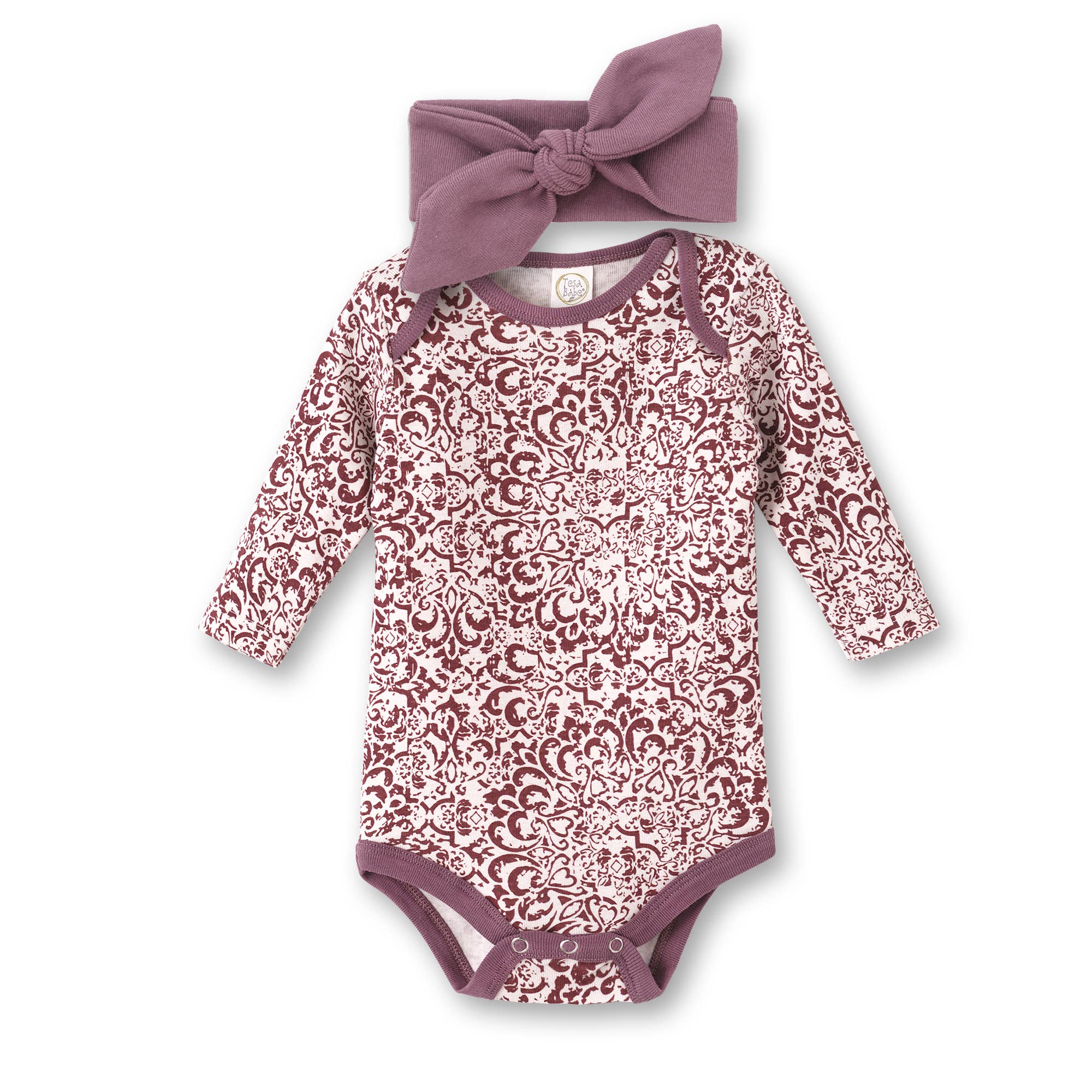 Damask Bodysuit + Headband Set - Magnolia BabyBodysuit