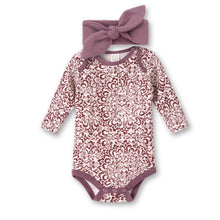  Damask Bodysuit + Headband Set - Magnolia BabyBodysuit