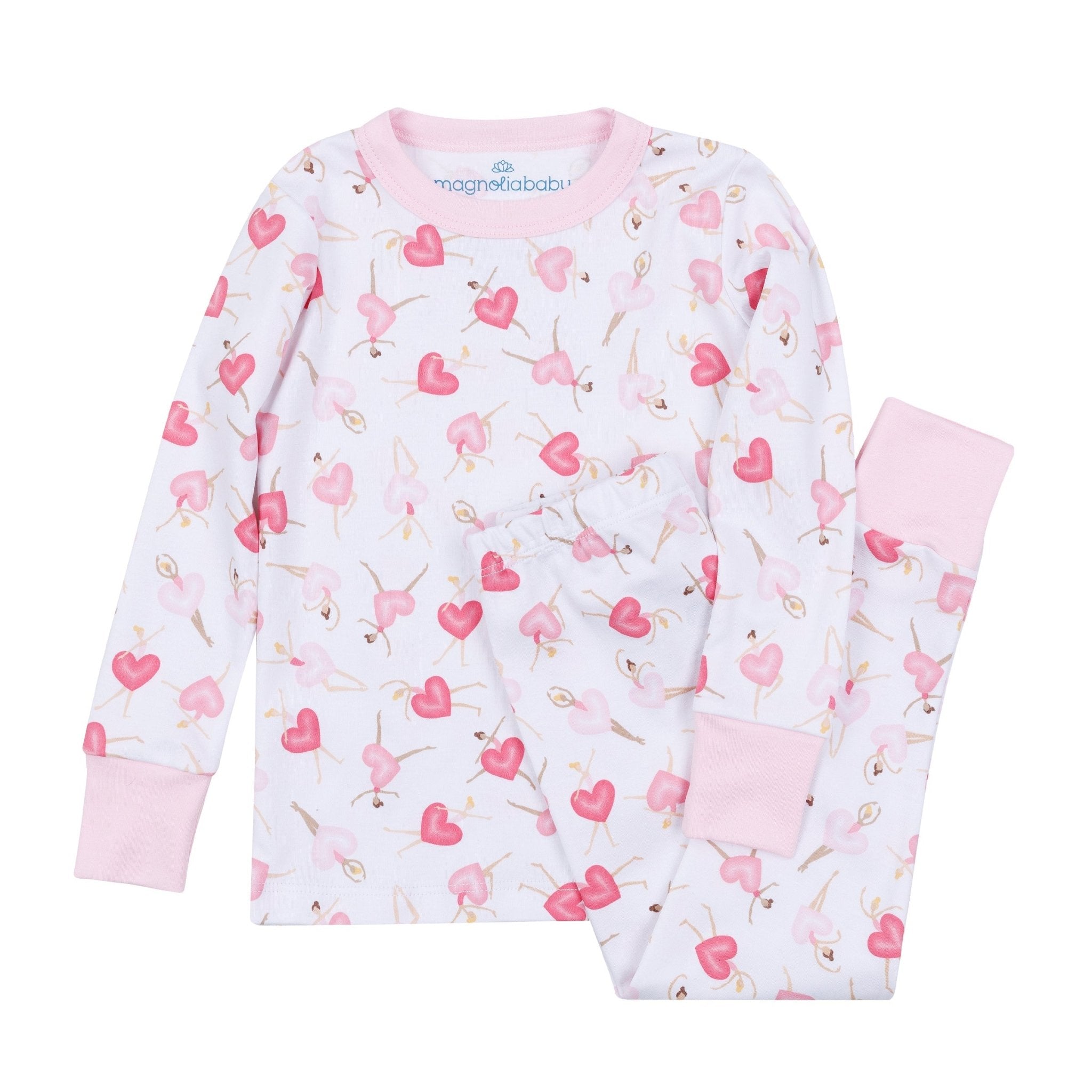 Dancing Hearts Long Pajamas - Magnolia BabyLong Pajamas