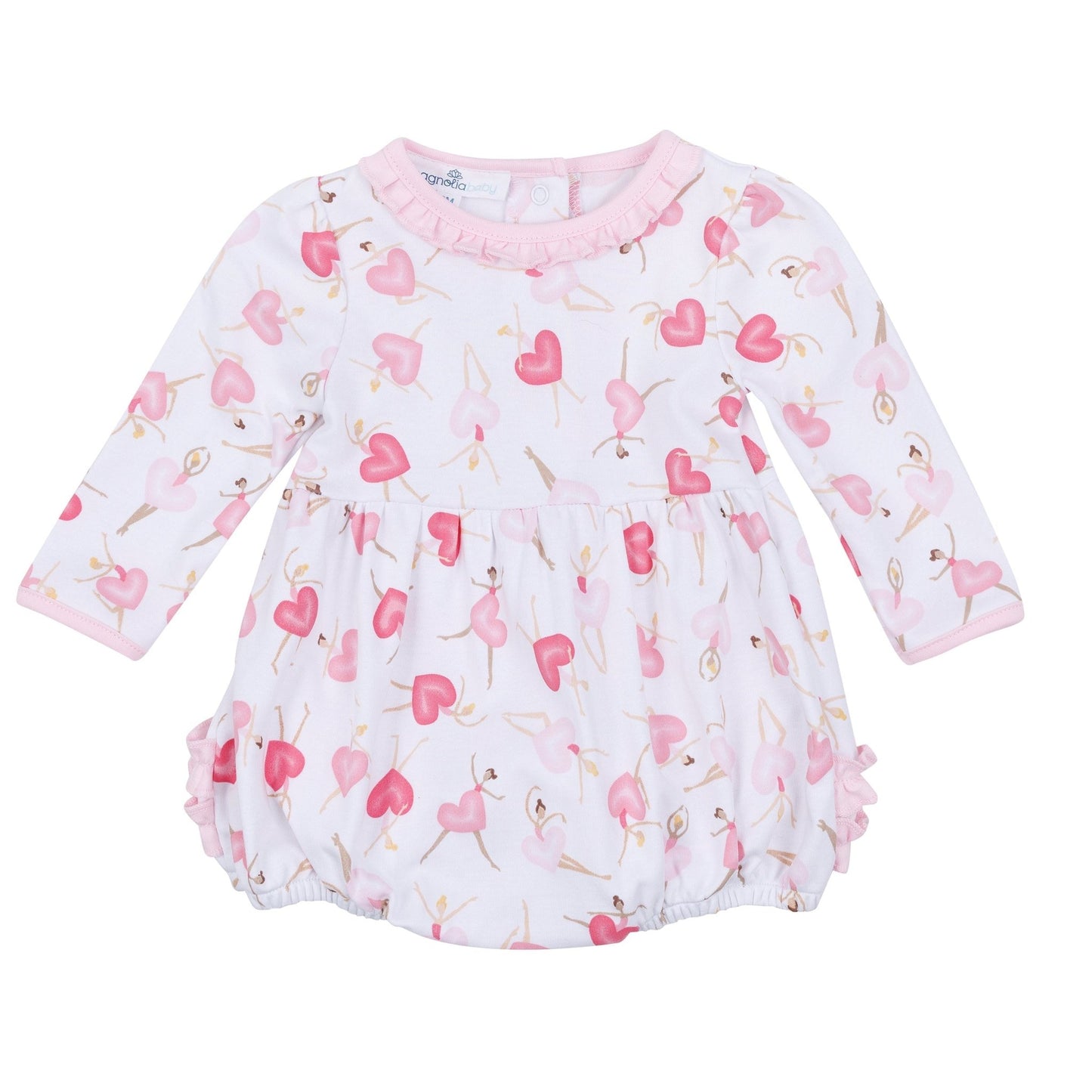 Dancing Hearts Long Sleeve Bubble - Magnolia BabyBubble