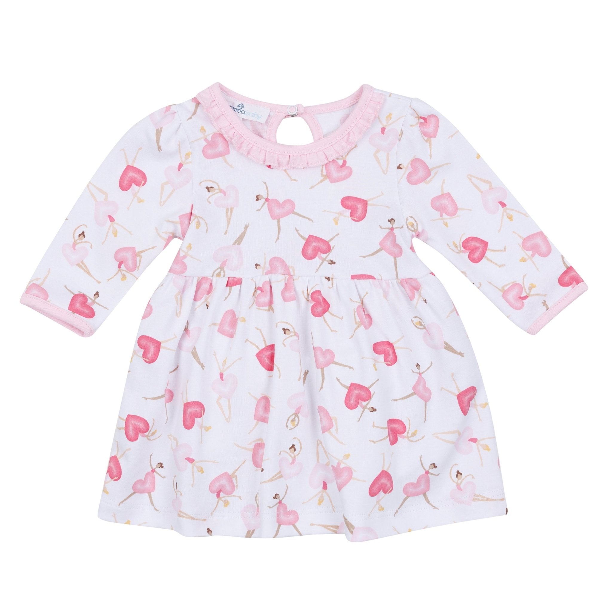 Dancing Hearts Long Sleeve Dress - Magnolia BabyDress