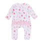 Dancing Hearts Ruffle Zip Footie - Magnolia BabyFootie