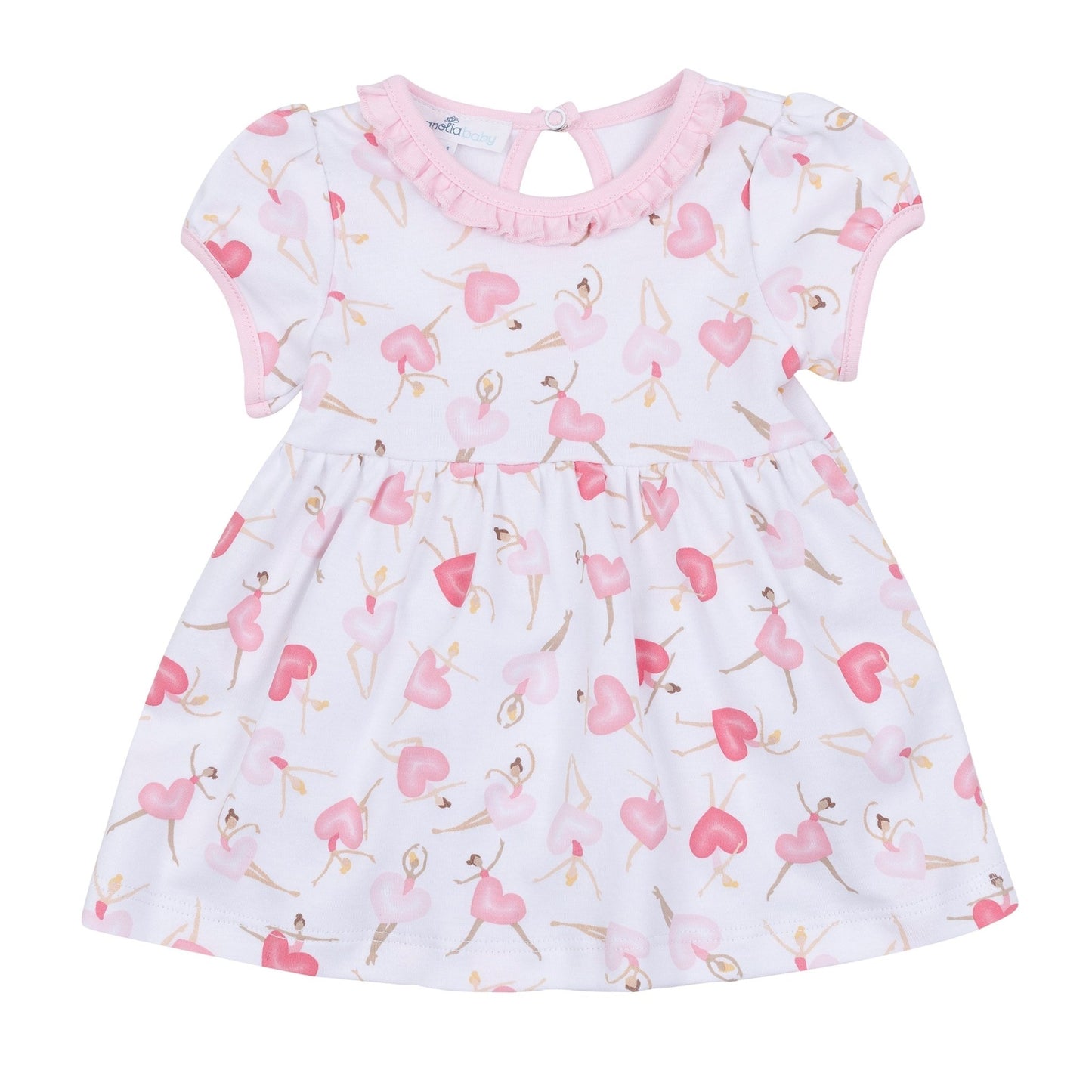 Dancing Hearts Short Sleeve Dress - Magnolia BabyDress