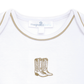 Darling Cowboy Boots Hand-Embroidered Bodysuit - Ivory - Magnolia BabyBodysuit