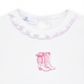 Darling Cowboy Boots Hand-Embroidered Bubble - Pink - Magnolia BabyBubble