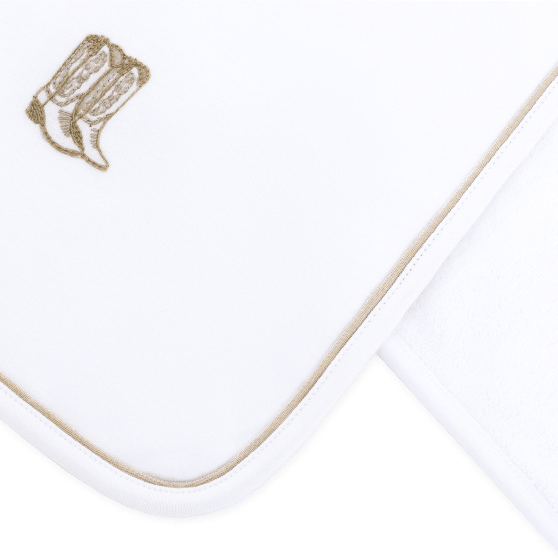 Darling Cowboy Boots Hand-Embroidered Burp Cloth - Ivory - Magnolia BabyBurp Cloth