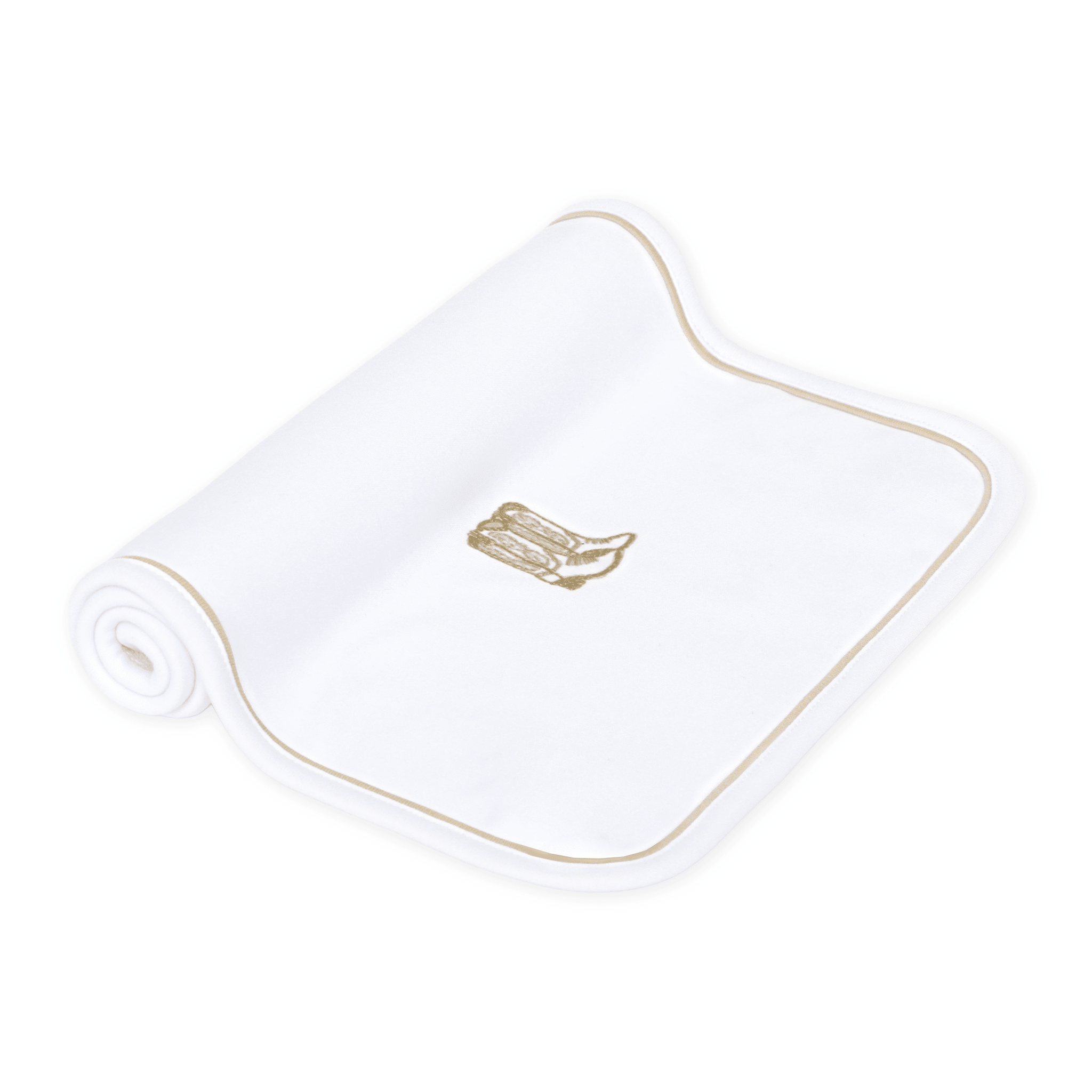 Darling Cowboy Boots Hand-Embroidered Burp Cloth - Ivory - Magnolia BabyBurp Cloth