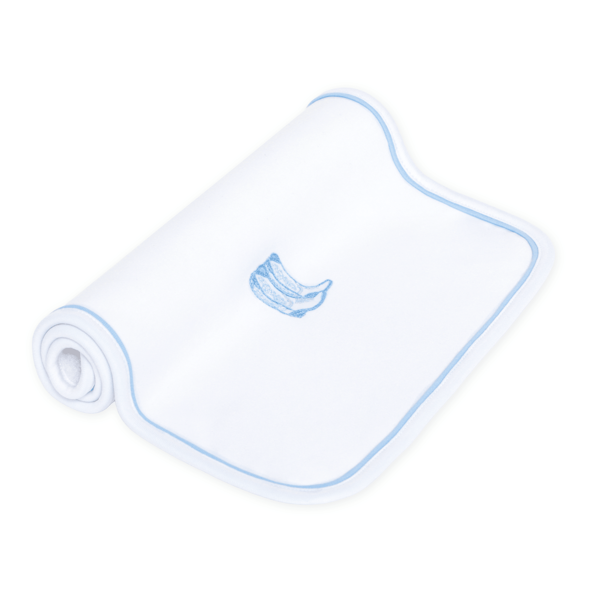 Darling Cowboy Boots Hand-Embroidered Burp Cloth - Light Blue - Magnolia BabyBurp Cloth