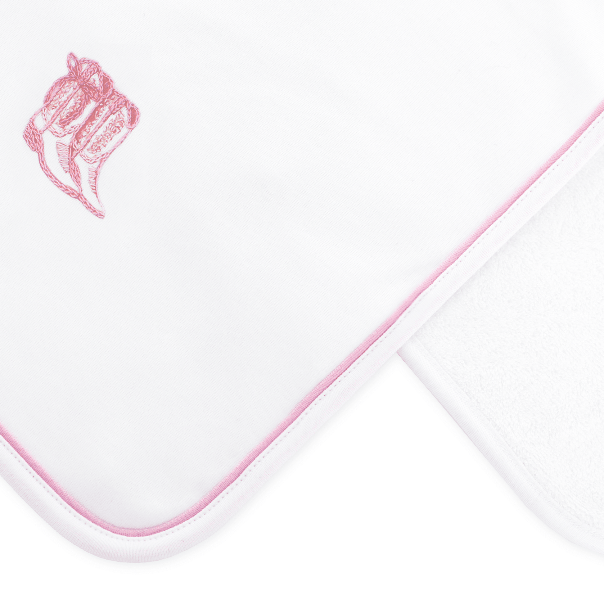 Darling Cowboy Boots Hand-Embroidered Burp Cloth - Pink - Magnolia BabyBurp Cloth