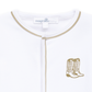 Darling Cowboy Boots Hand-Embroidered Footie - Ivory - Magnolia BabyFootie
