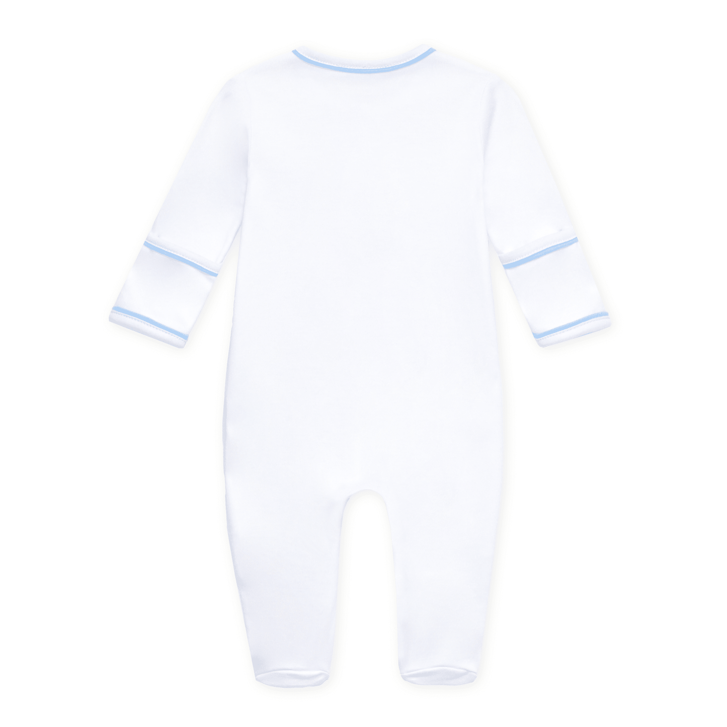 Darling Cowboy Boots Hand-Embroidered Footie - Light Blue - Magnolia BabyFootie