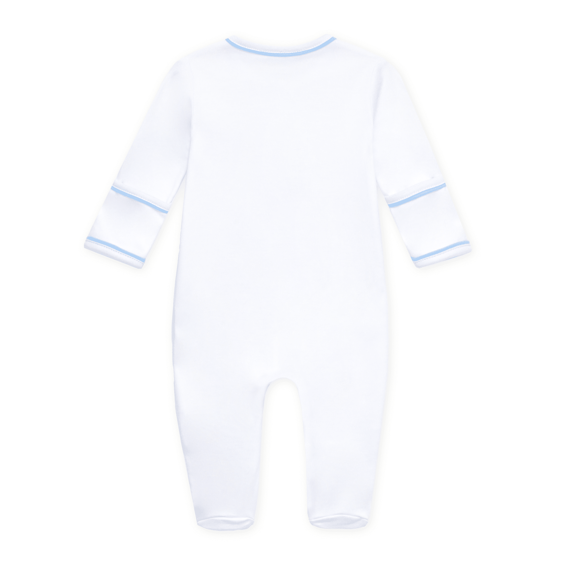 Darling Cowboy Boots Hand-Embroidered Footie - Light Blue - Magnolia BabyFootie