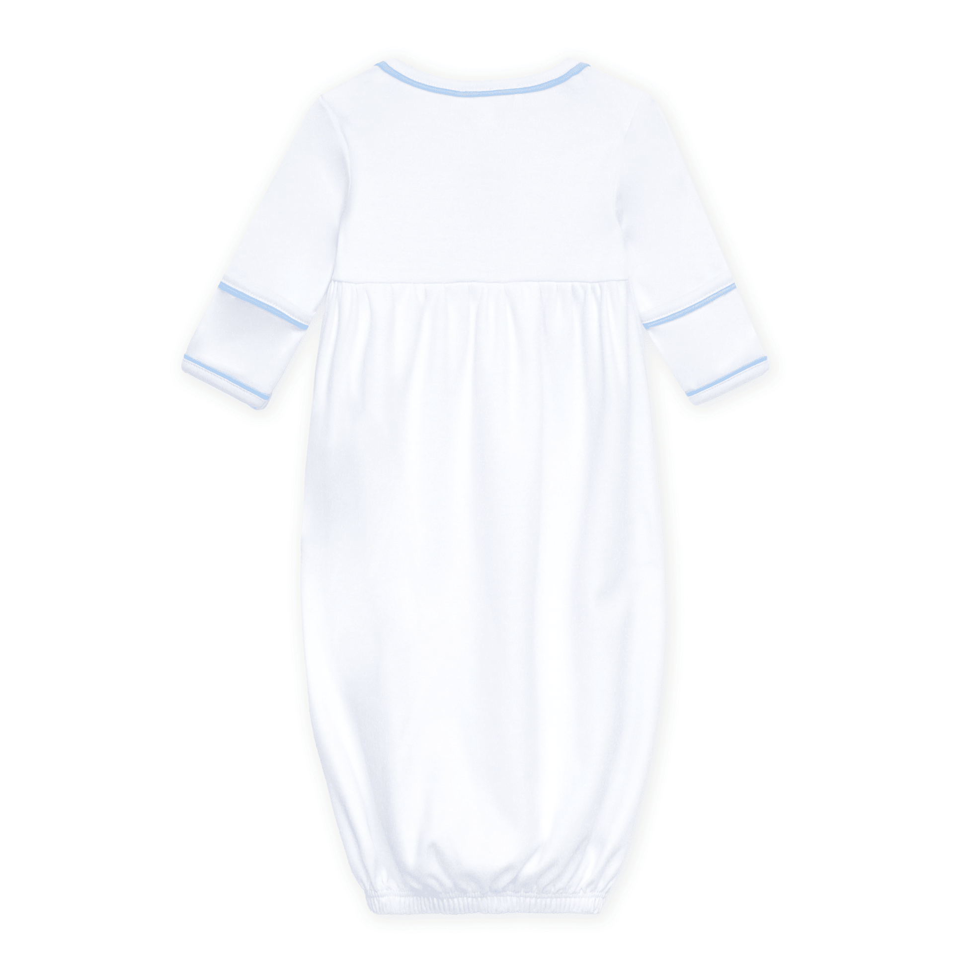 Darling Cowboy Boots Hand-Embroidered Gathered Gown - Light Blue - Magnolia BabyGown