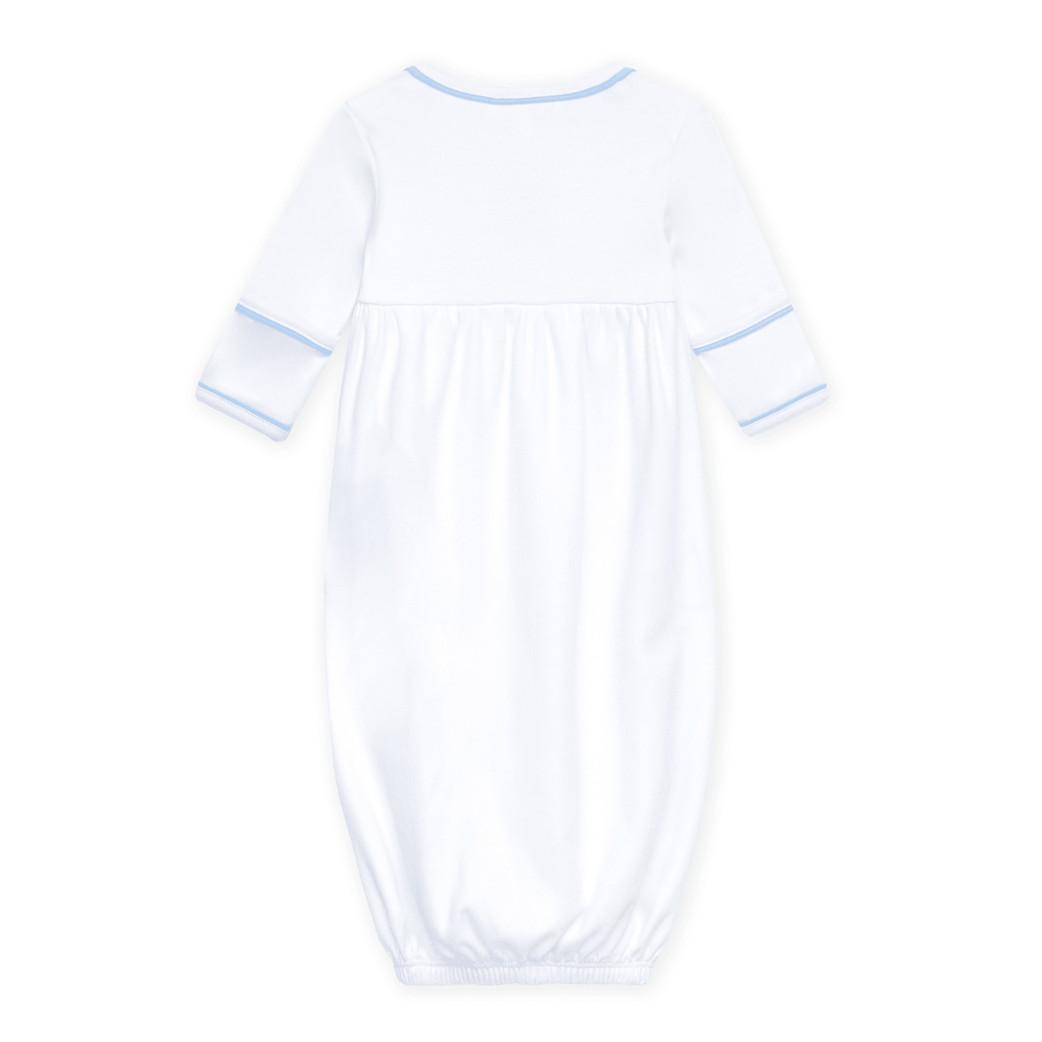 Darling Cowboy Boots Hand-Embroidered Gathered Gown - Light Blue - Magnolia BabyGown