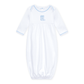 Darling Cowboy Boots Hand-Embroidered Gathered Gown - Light Blue - Magnolia BabyGown