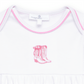 Darling Cowboy Boots Hand-Embroidered Gathered Gown - Pink - Magnolia BabyGown