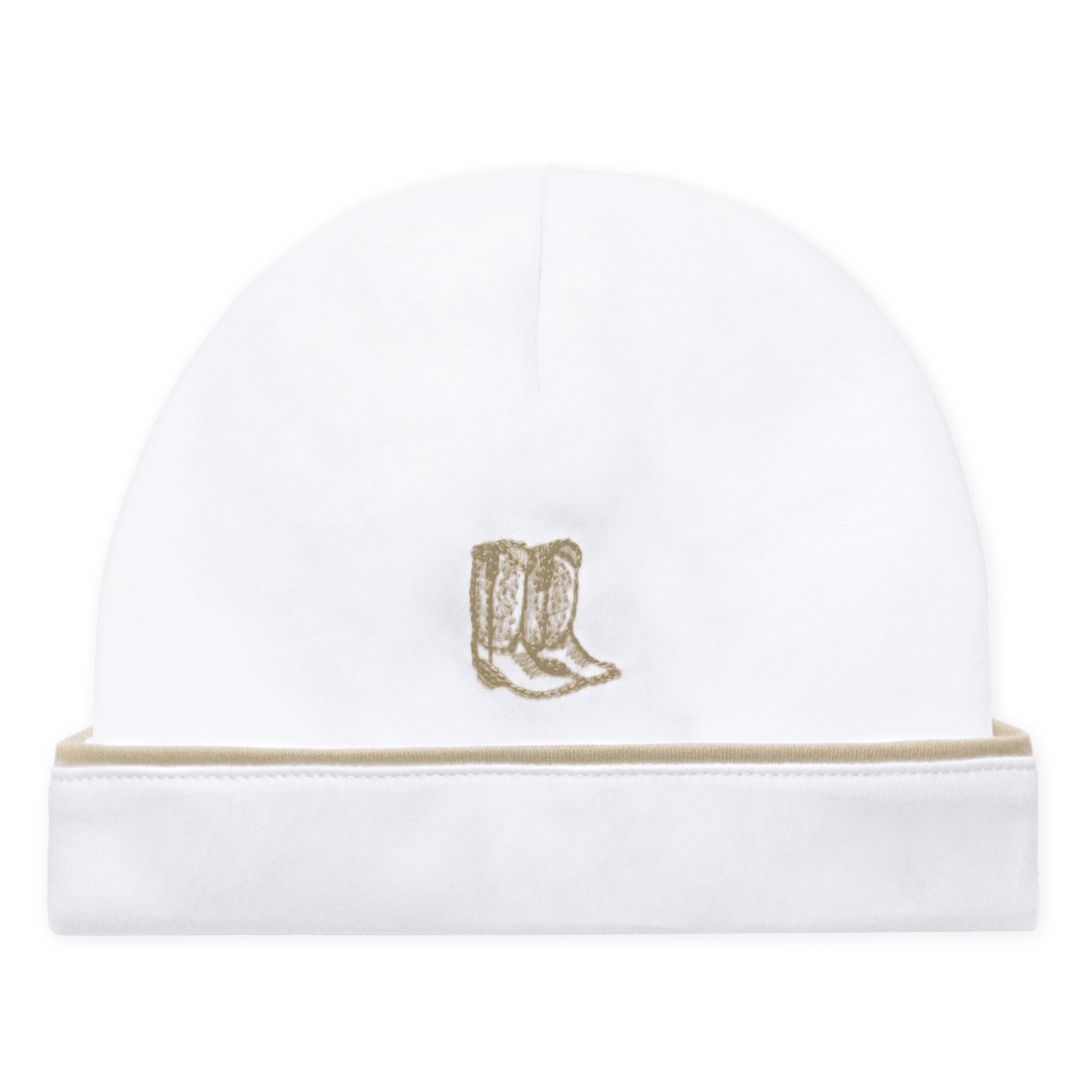 Darling Cowboy Boots Hand-Embroidered Hat - Ivory - Magnolia BabyHat