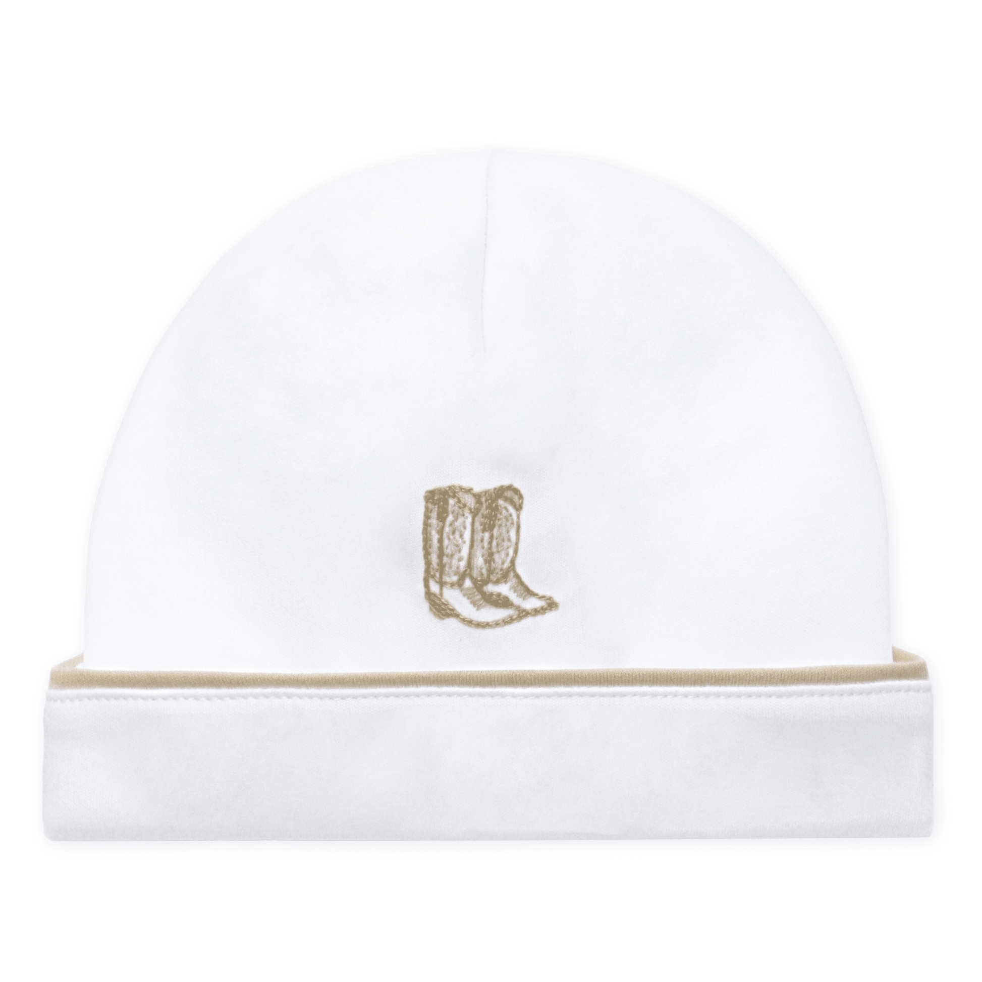 Darling Cowboy Boots Hand-Embroidered Hat - Ivory - Magnolia BabyHat
