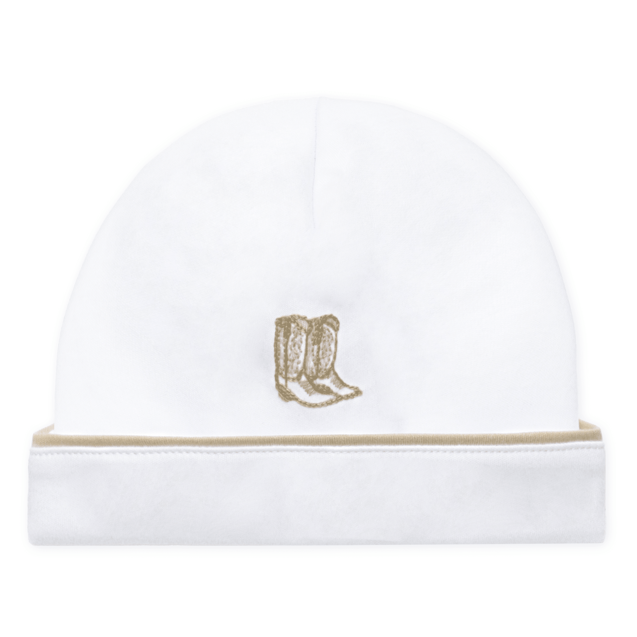 Darling Cowboy Boots Hand-Embroidered Hat - Ivory - Magnolia BabyHat