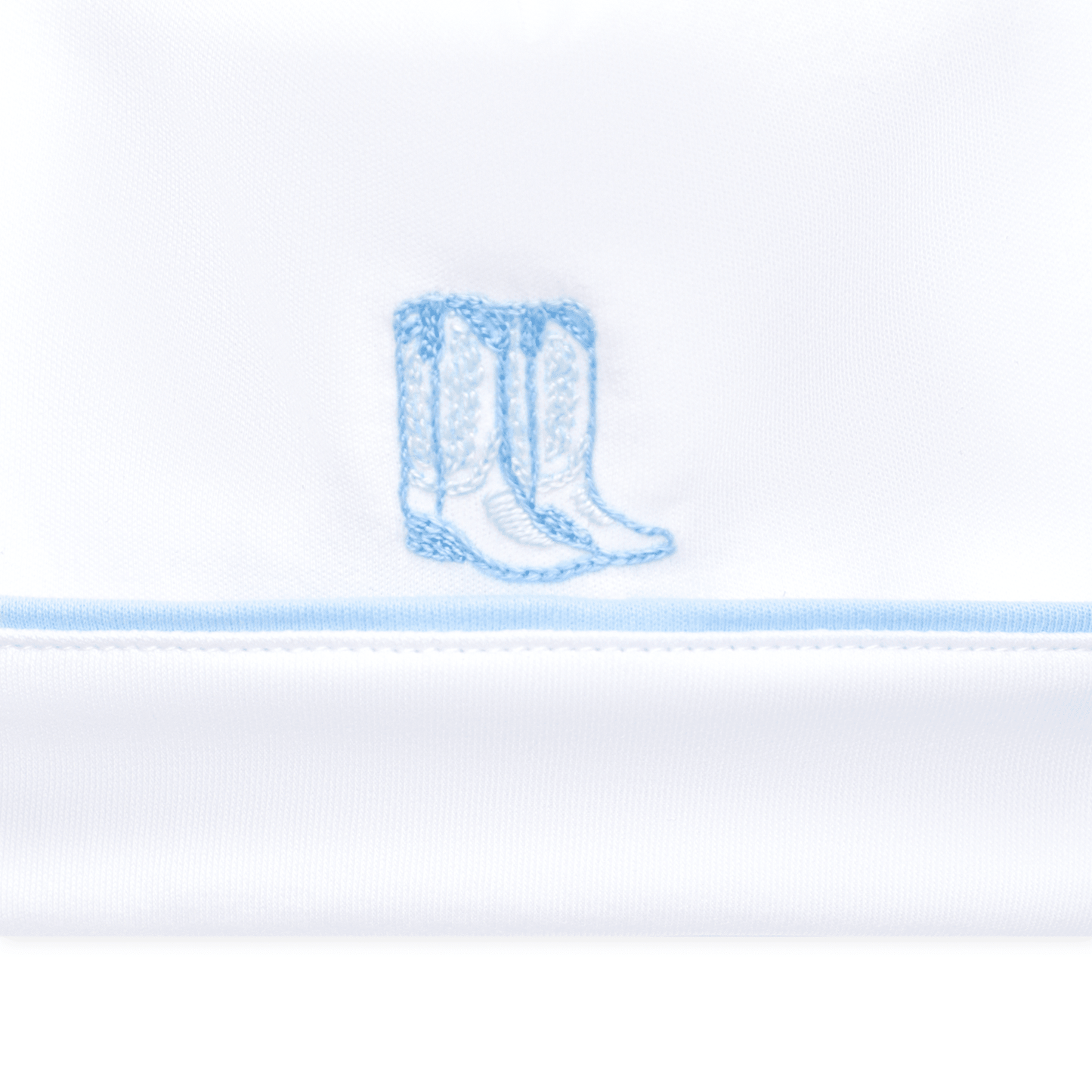 Darling Cowboy Boots Hand-Embroidered Hat - Light Blue - Magnolia BabyHat