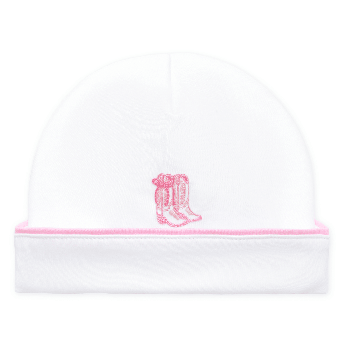 Darling Cowboy Boots Hand-Embroidered Hat - Pink - Magnolia BabyHat